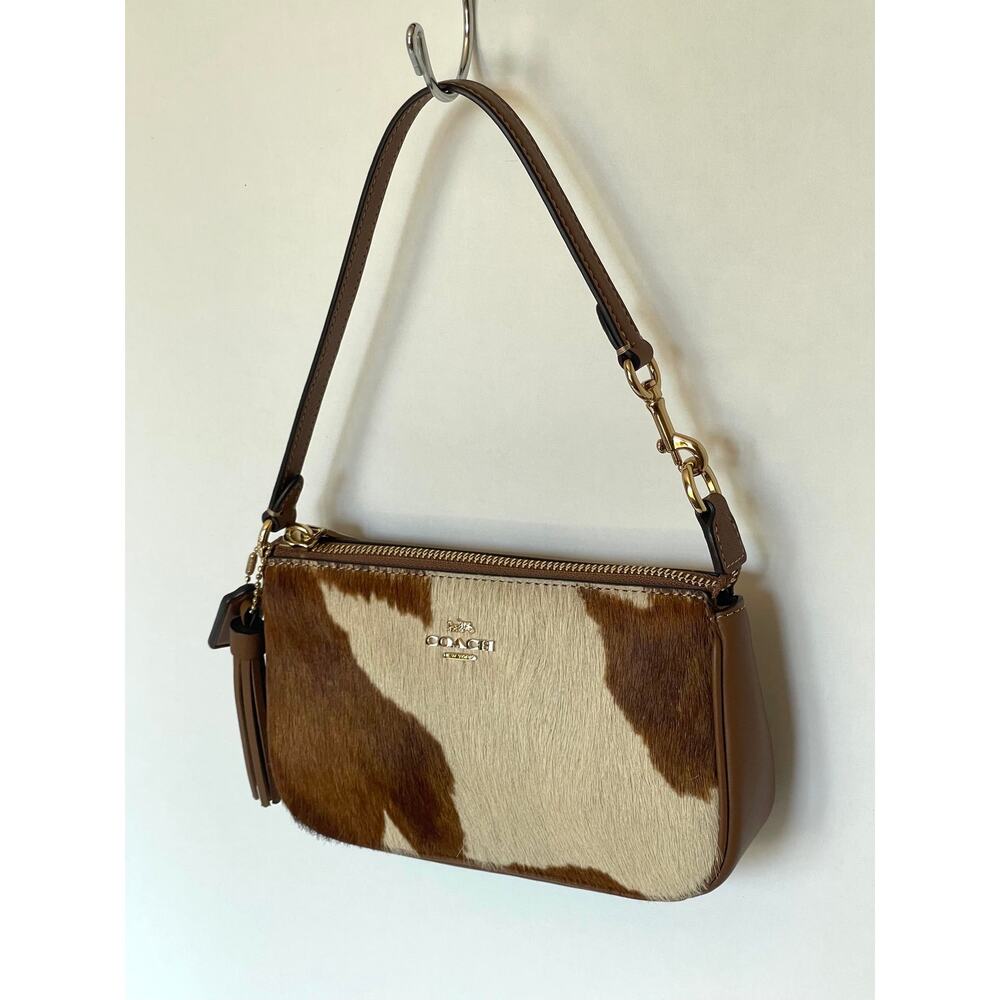 Coach Nolita 19 Wristlet CDW34 Haircalf Cow Print Leather Shoulder Bag C - Picture 3 of 11